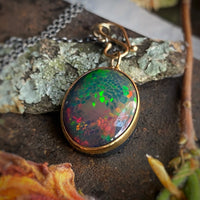 Custom 19 Ct. Ethiopian Snakeskin Opal Pendant